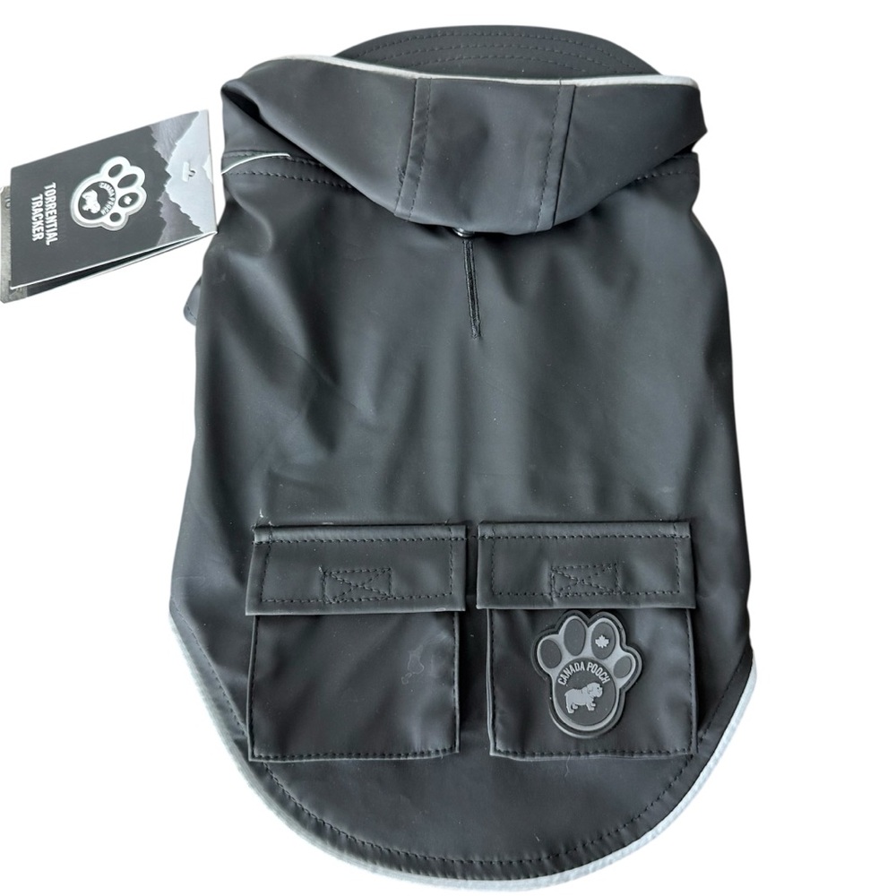 CANADA POOCH New Black Torrential Tracker Rain Jacket Pockets Size 10